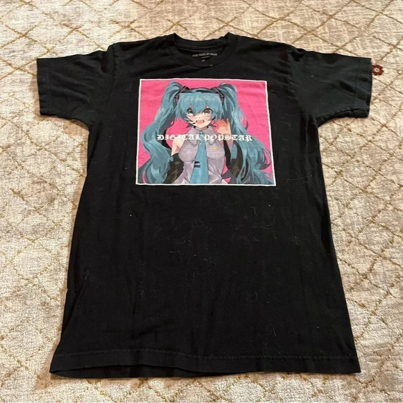 Hatsune Miku Digital Popstar Shirt M Black Short Sleeve T-shirt Anime Crypton - Picture 1 of 6